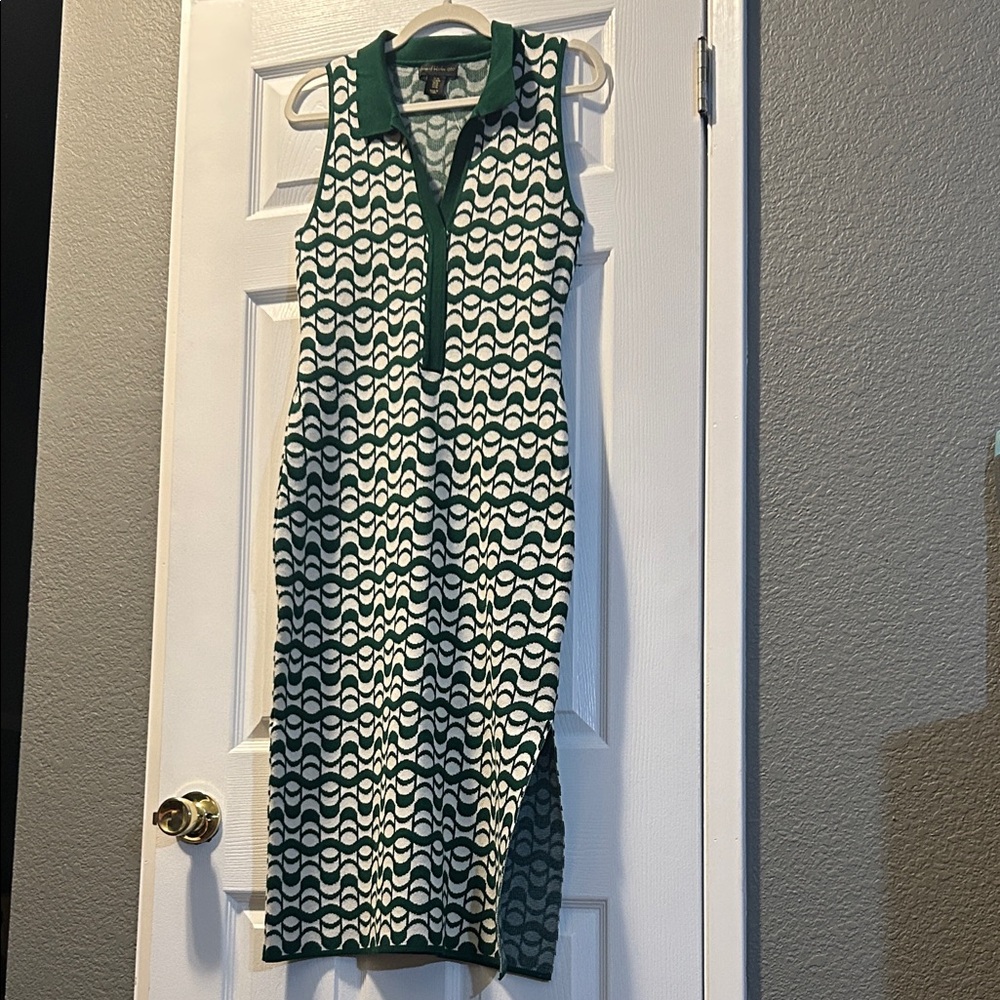 House of Harlow Green Patterned Sleeveless Dress - Picture 3 of 6